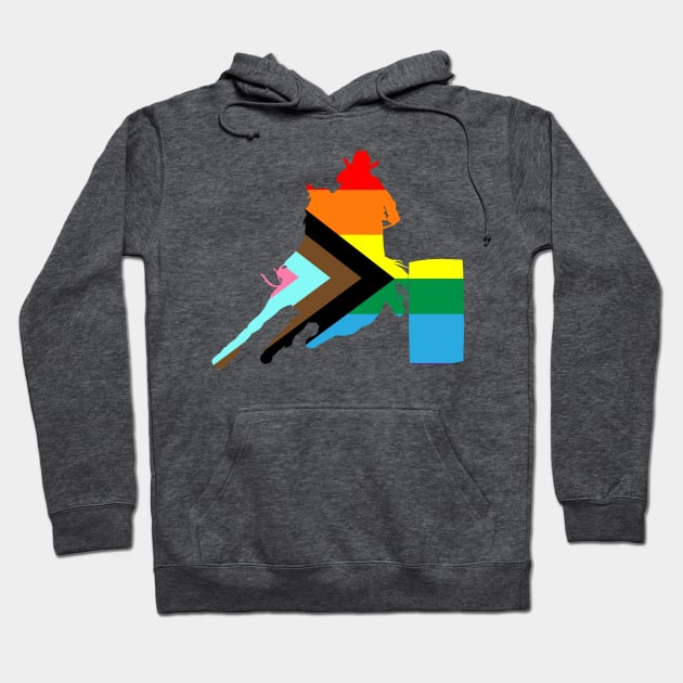 Barrel Rider 1: Queer Pride Flag Hoodie by ziafrazier